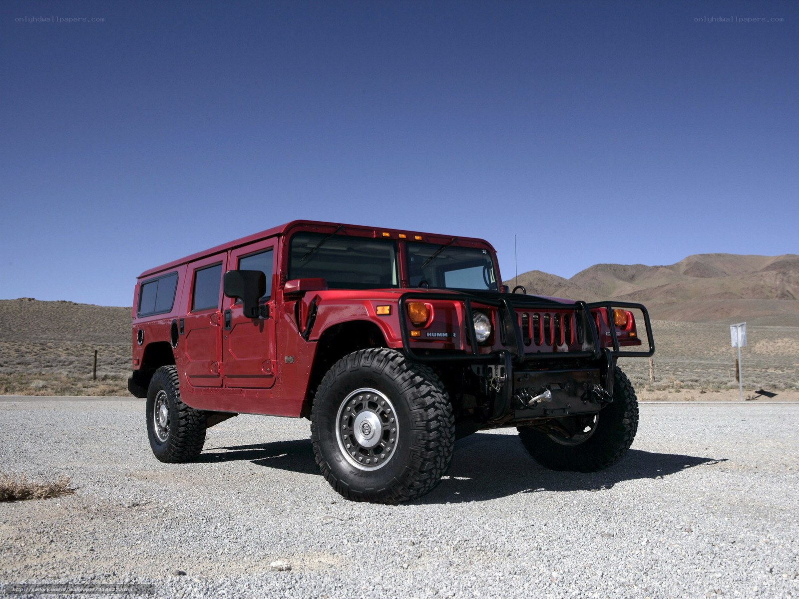 Red Hummer in desert