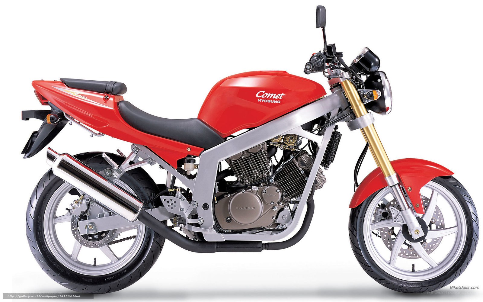 Red Hyosung Comet motorcycle