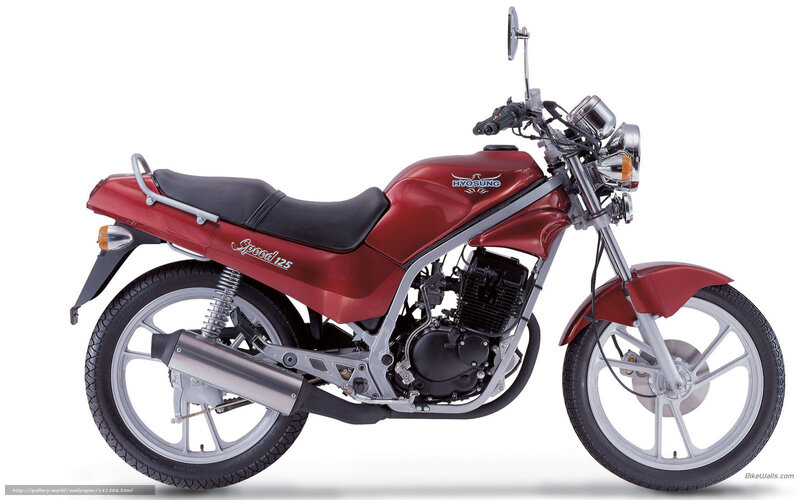 Red Hyosung Speed 125 motorcycle