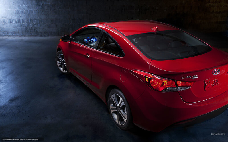 Red Hyundai Elantra — Dramatic, Photograph