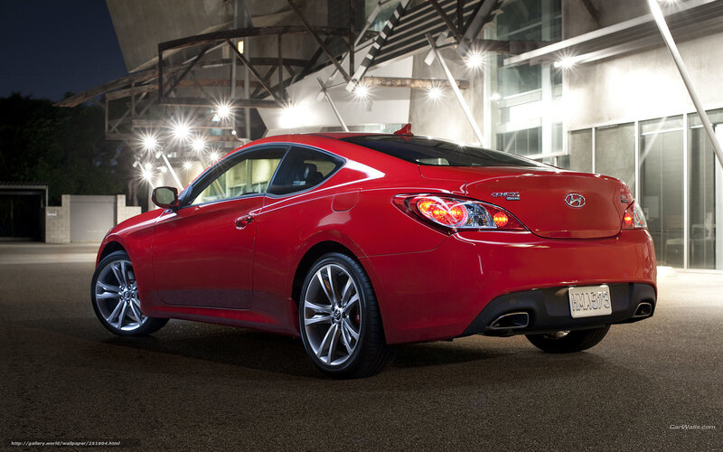 Red Hyundai Genesis Coupe — Dramatic