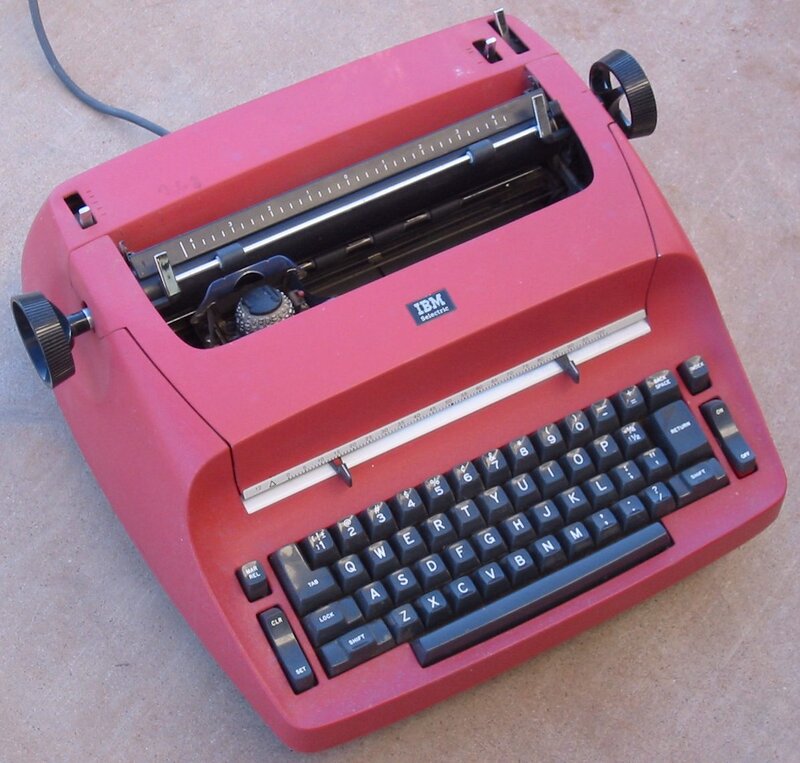 Red IBM Selectric typewriter