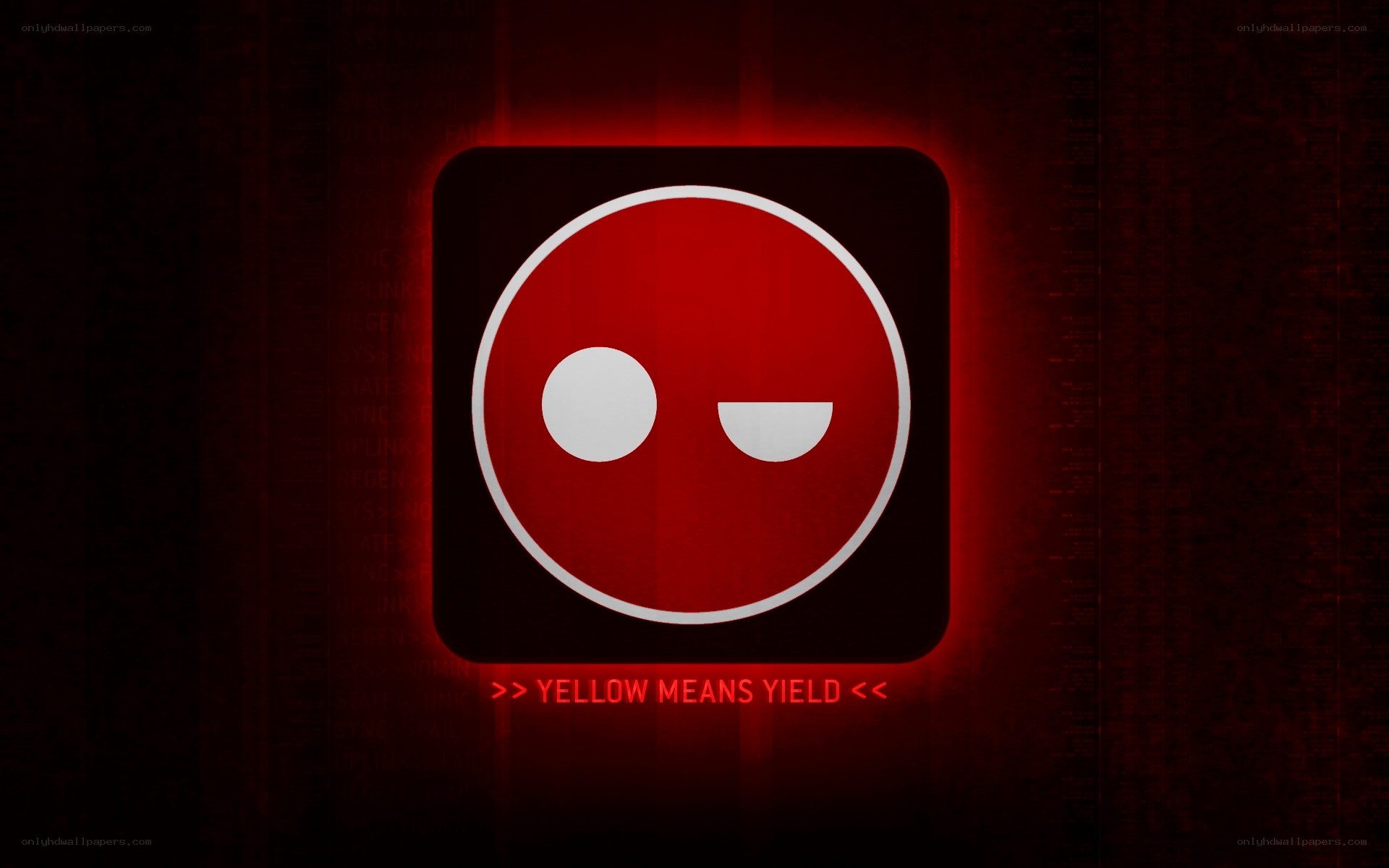 Red icon with yield message