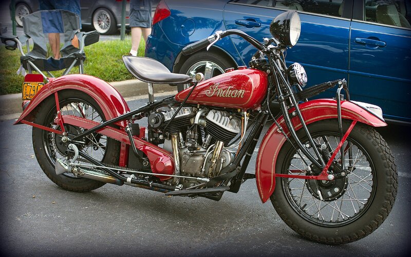 Red Indian Motorcycle — Calm, Afternoon
