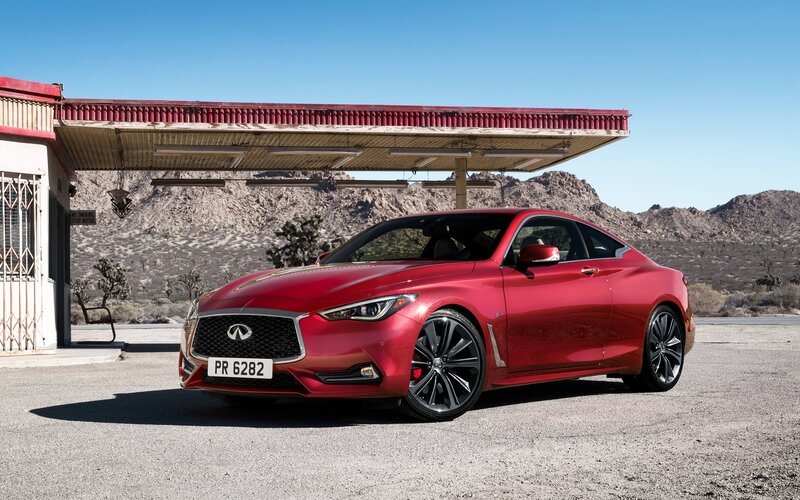 Red Infini Car — Dramatic, Afternoon