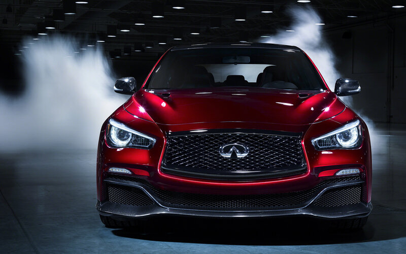 Red Infini Car — Dramatic