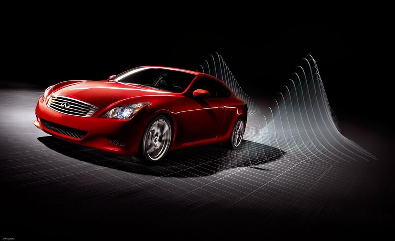Red Infiniti Coupe — Dramatic