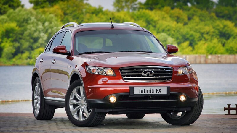 Red Infiniti Fx Suv — Serene, Afternoon, Photograph