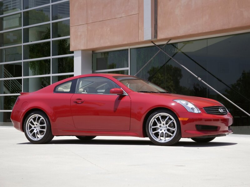 Red Infiniti G35 Coupe — Neutral, Afternoon, Photograph, Building
