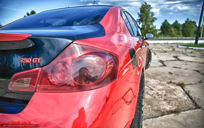 Red Infiniti G37 rear view