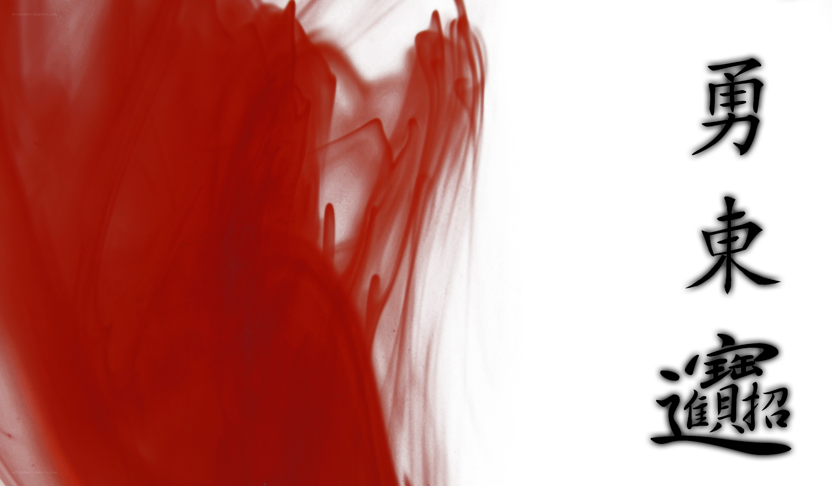Red ink and calligraphy text