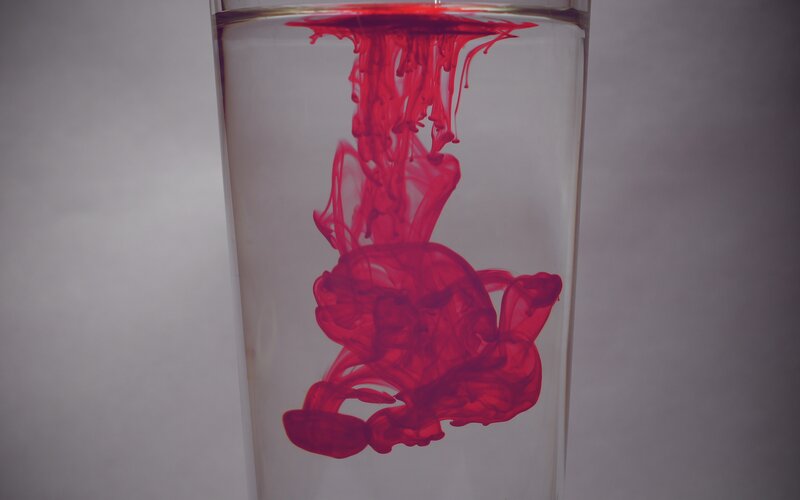 Red Ink in Water — Calm, Photograph