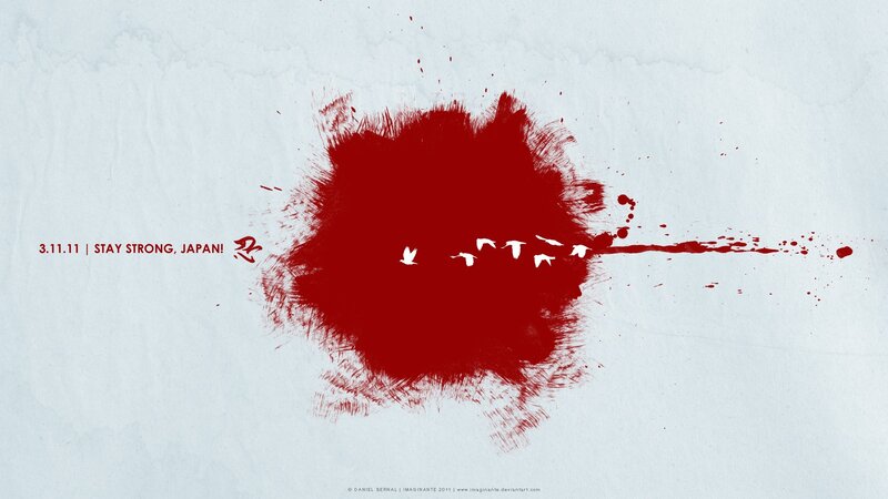 Red Ink Splatter with Birds