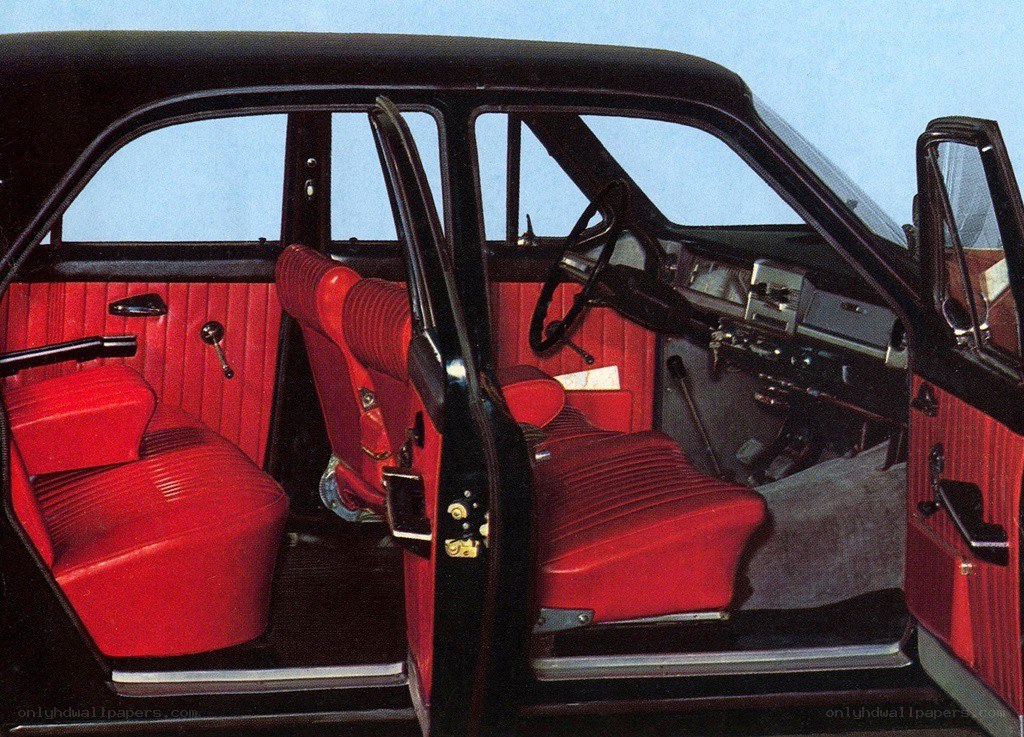red interior car view