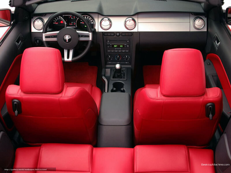 red interior of a convertible car