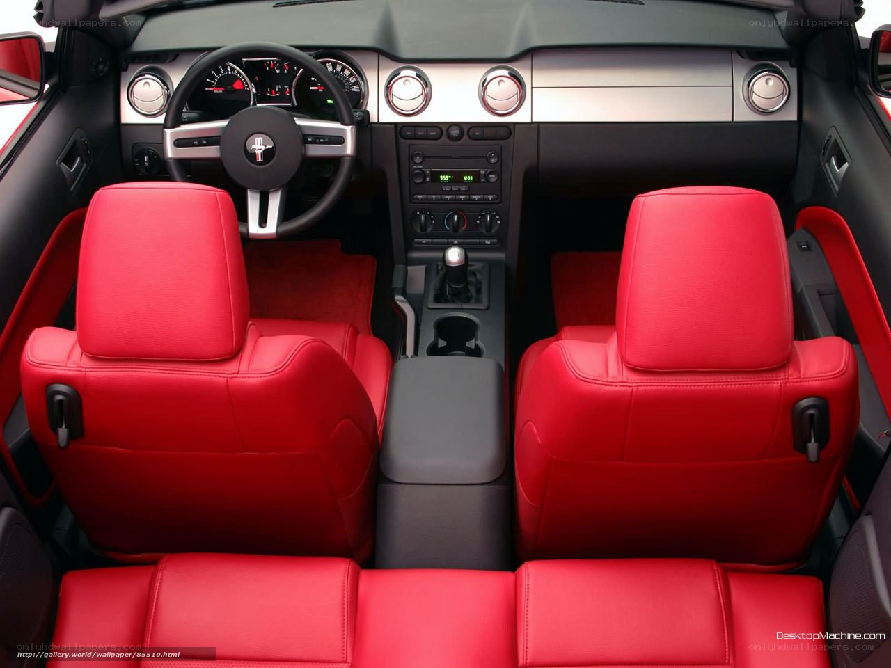 red interior of a convertible car