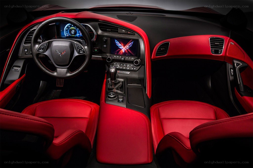 red interior of a corvette