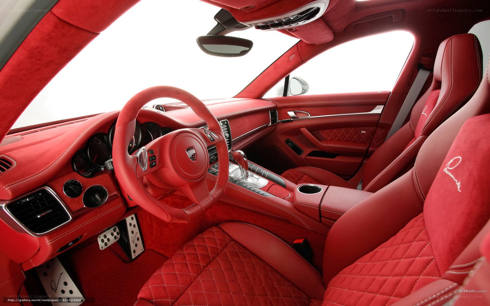 Red interior of a luxury car