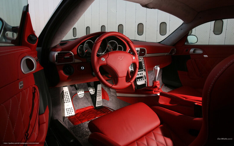 red interior of a sports car