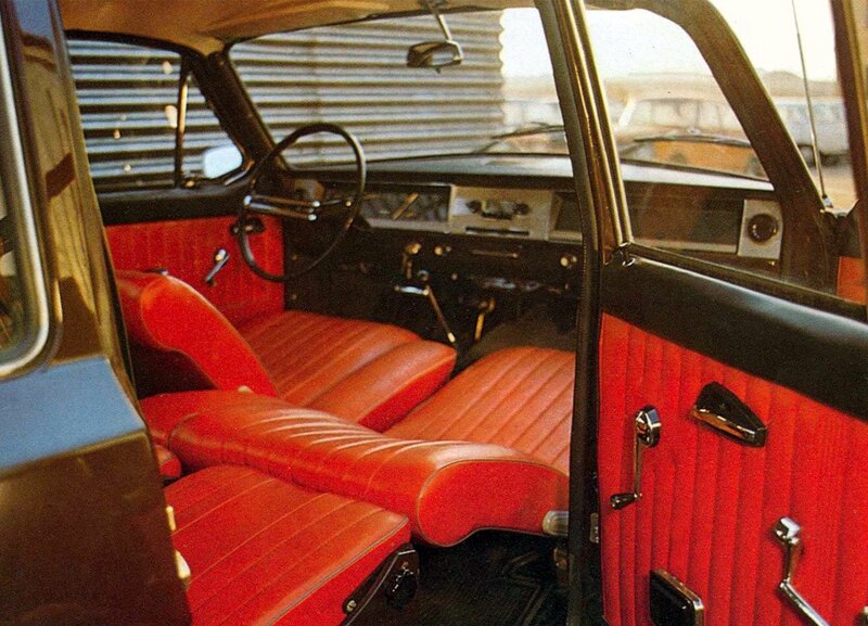 Red interior of vintage car