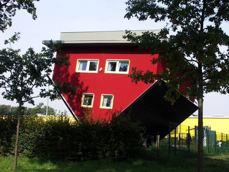 Red Inverted House