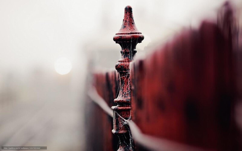 Red Iron Fence Post