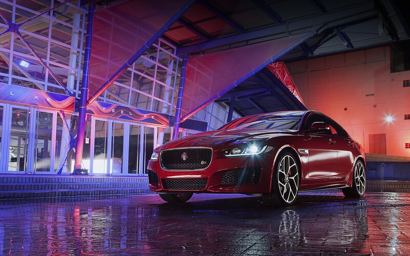 Red Jaguar Car — Dramatic
