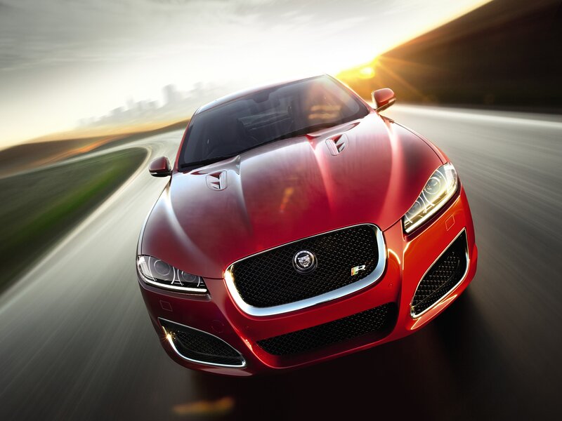 Red Jaguar Car — Dynamic, Sunset