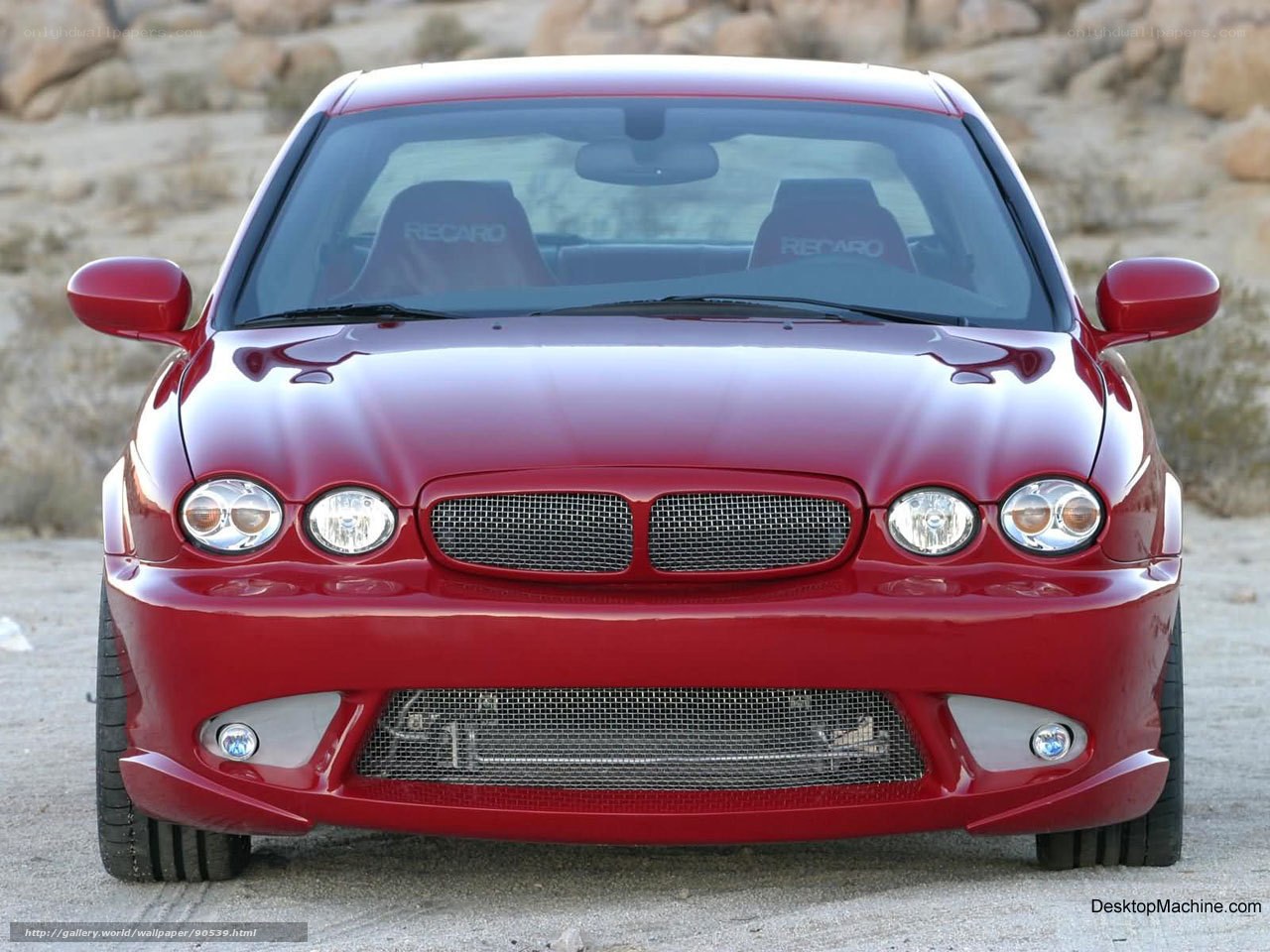 red jaguar car front view