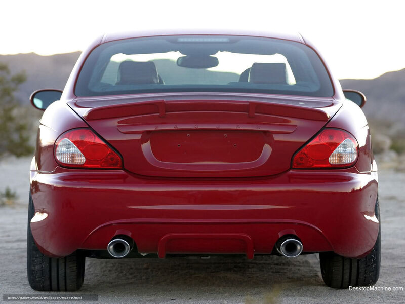 red jaguar car rear view