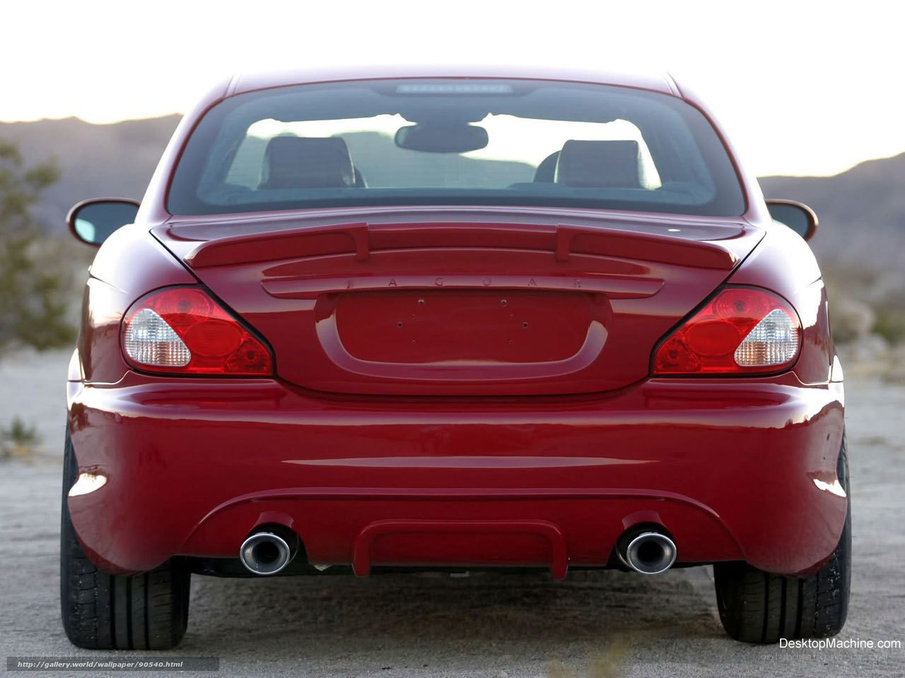 red jaguar car rear view