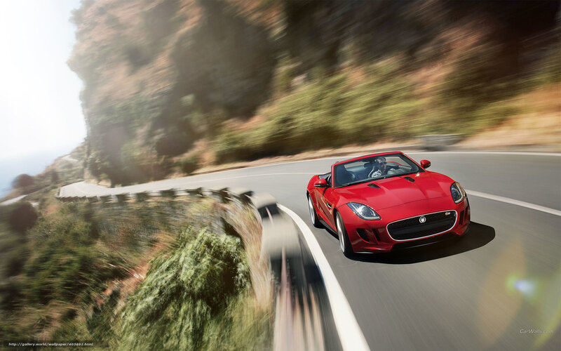 Red Jaguar Convertible — Dynamic, Afternoon, Photograph, Car