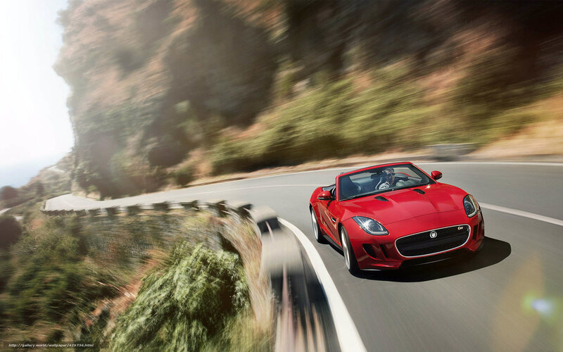 Red Jaguar Convertible — Dynamic, Afternoon, Photograph