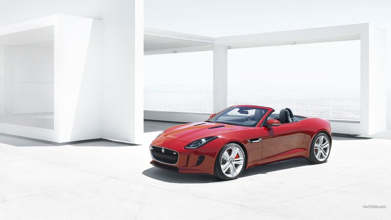 Red Jaguar Convertible — Serene, Afternoon, Photograph