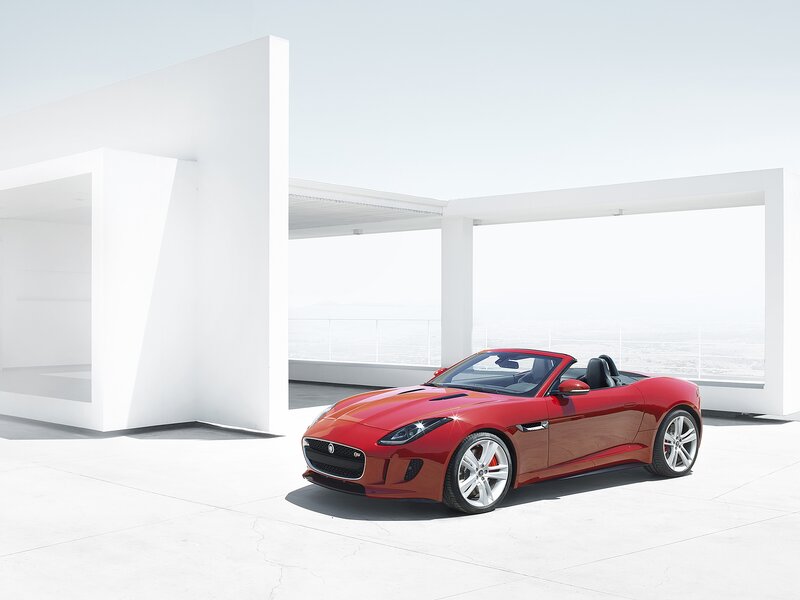 Red Jaguar Convertible — Serene, Afternoon