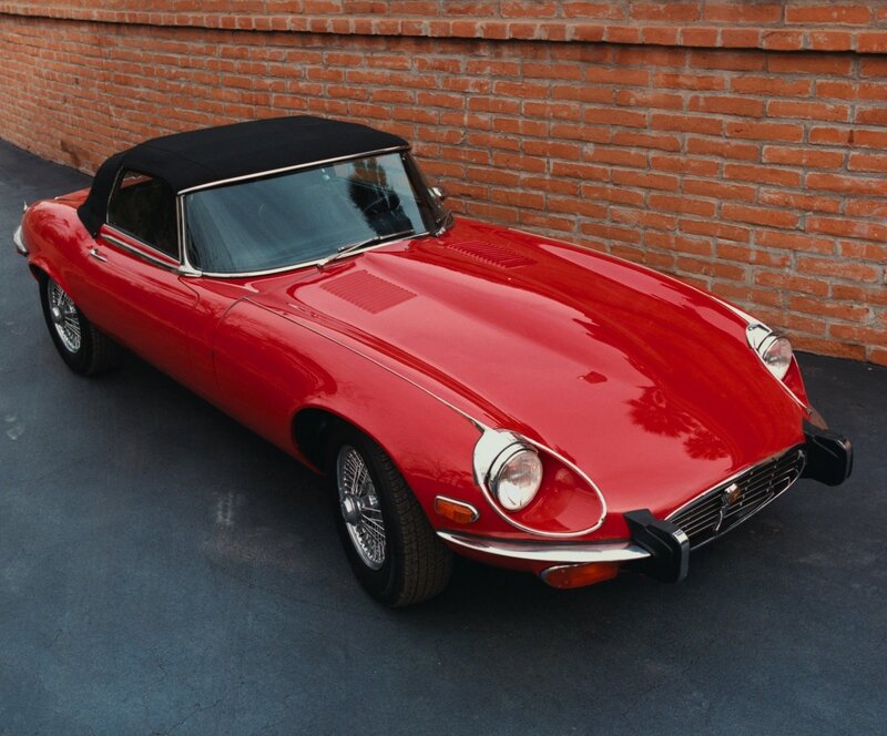 Red Jaguar E-type Convertible — Calm, Afternoon