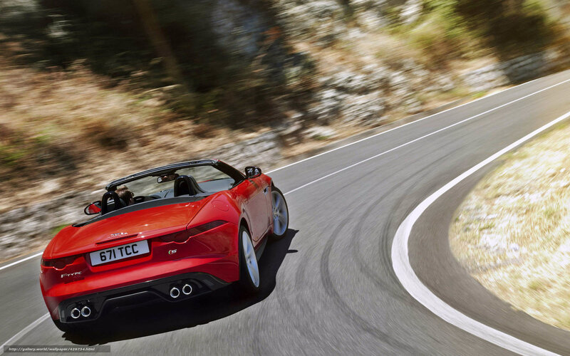 Red Jaguar F-Type S driving