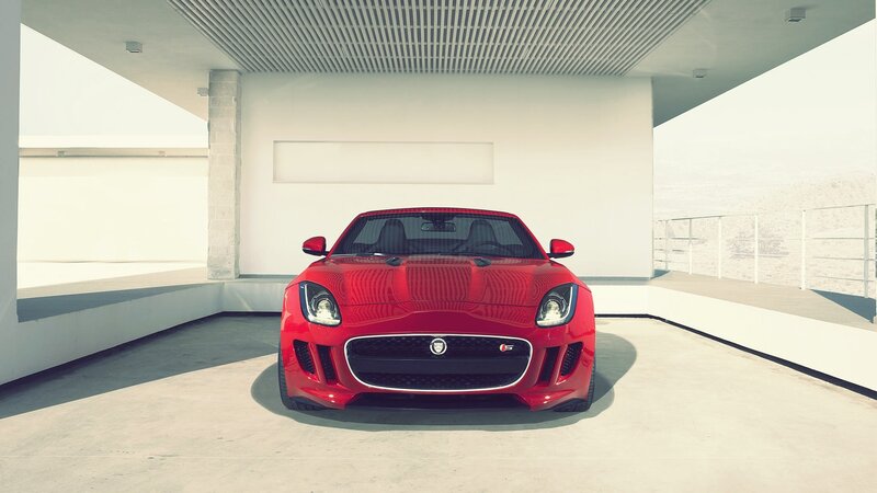Red Jaguar F-Type sports car
