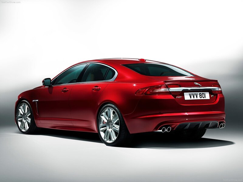 Red Jaguar XF R sedan