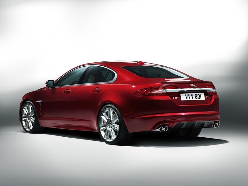 Red Jaguar Xf Sedan — Dramatic, Photograph