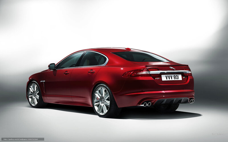 Red Jaguar XF sedan
