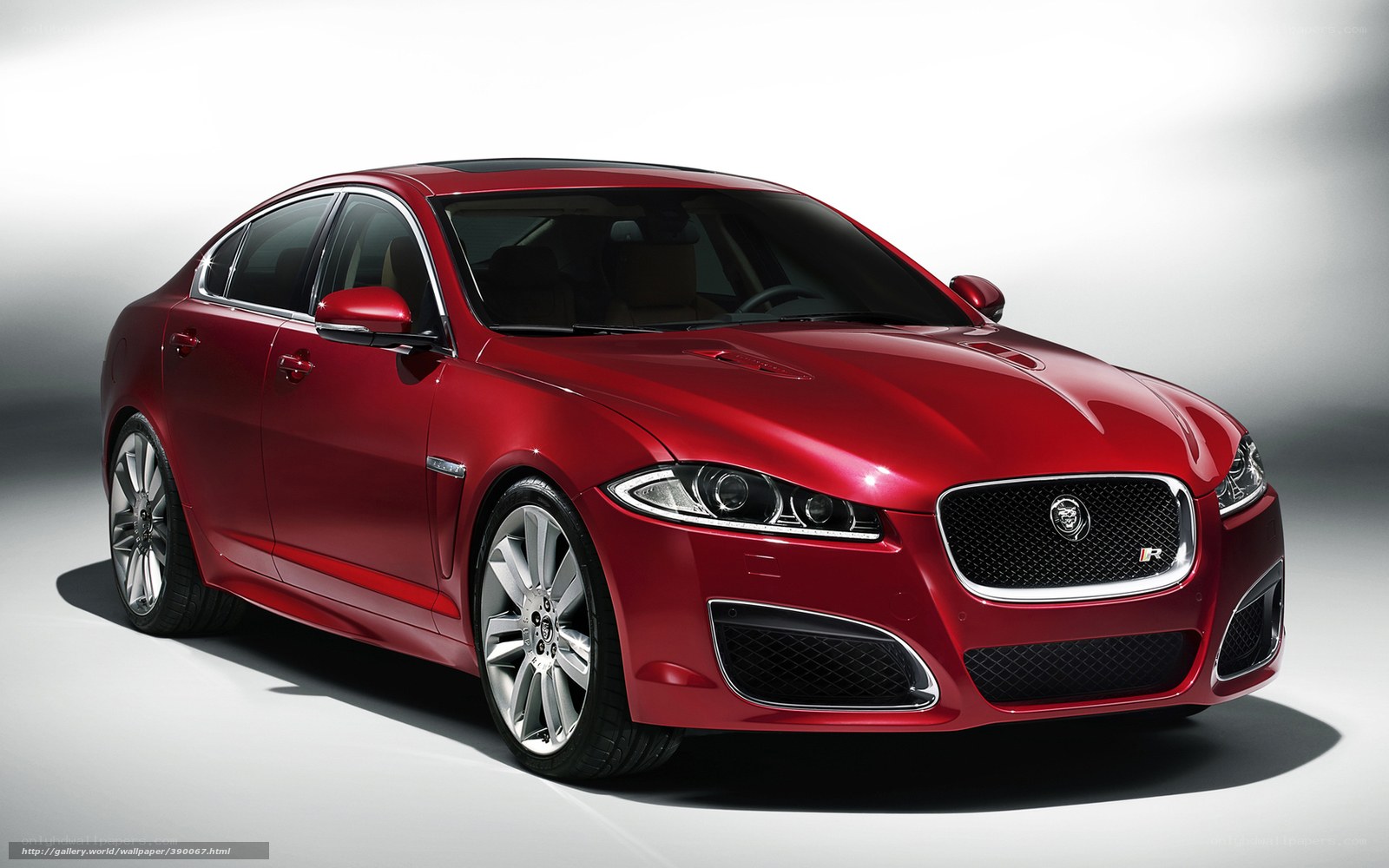 Red Jaguar XFR sedan