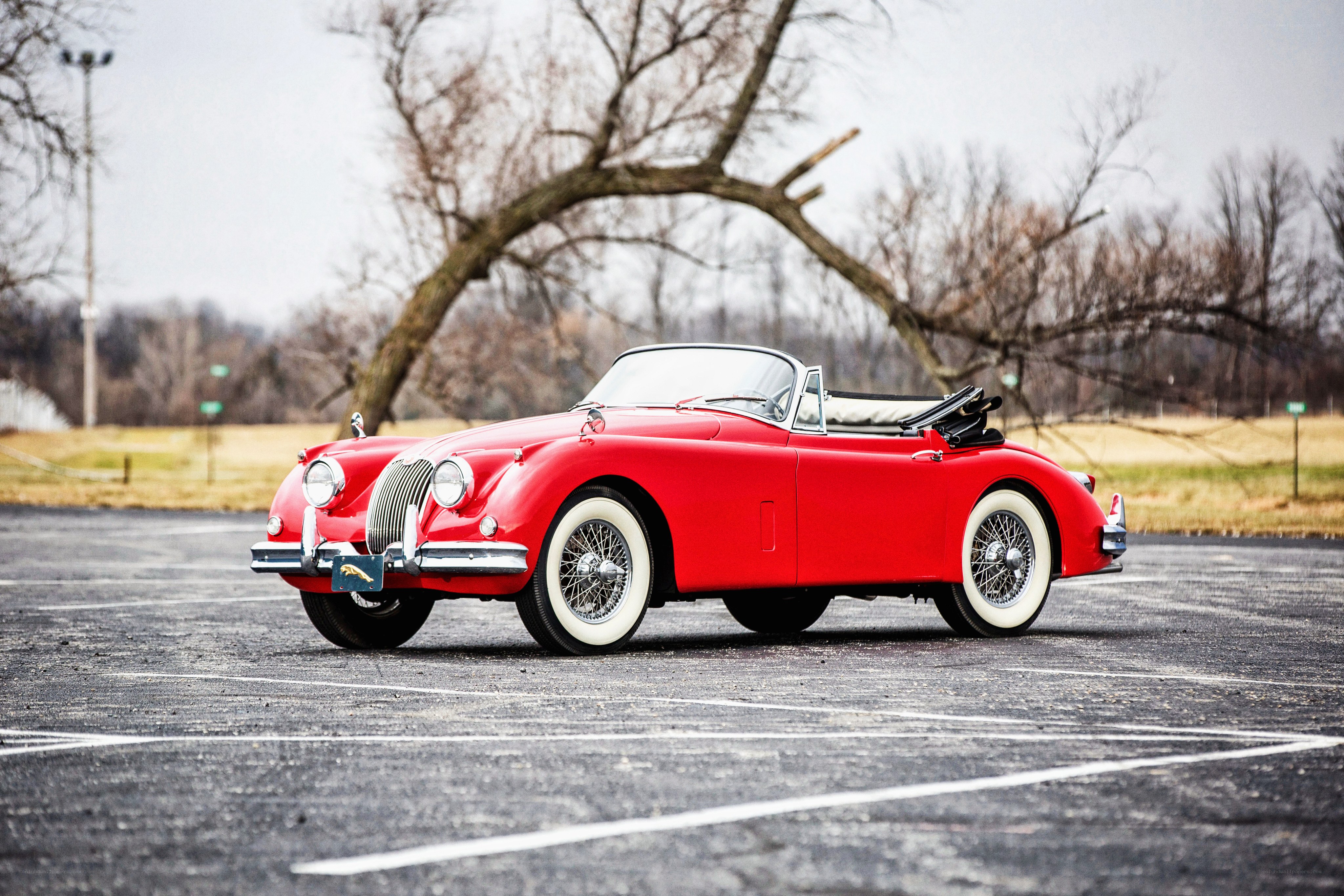 Red Jaguar XK120 Convertible