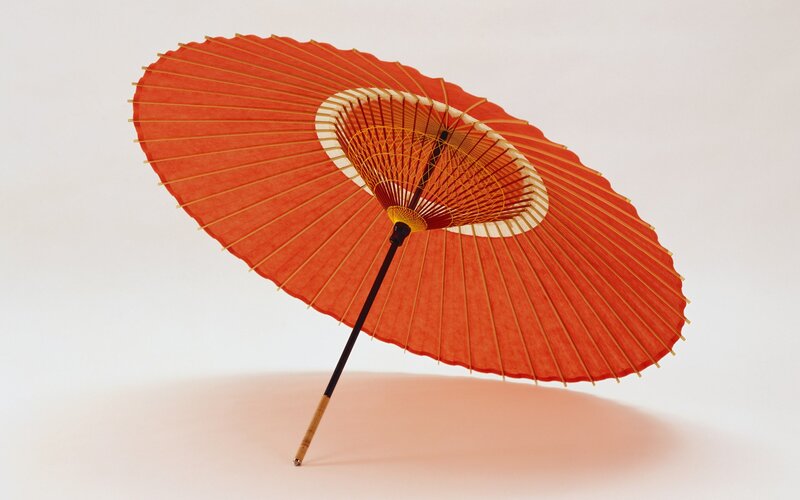 Red Japanese paper umbrella