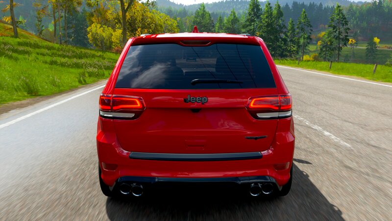Red Jeep Cherokee — Dynamic, Afternoon