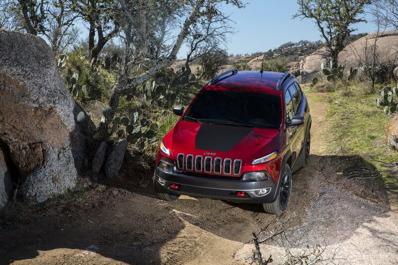Red Jeep Cherokee — Outdoor, Afternoon, Photograph, Cactus