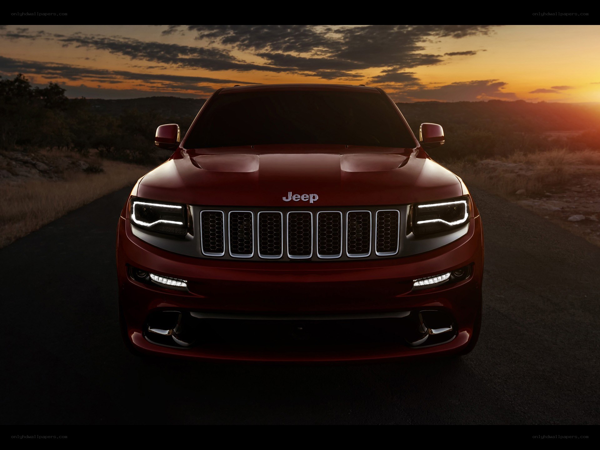 Red Jeep Grand Cherokee