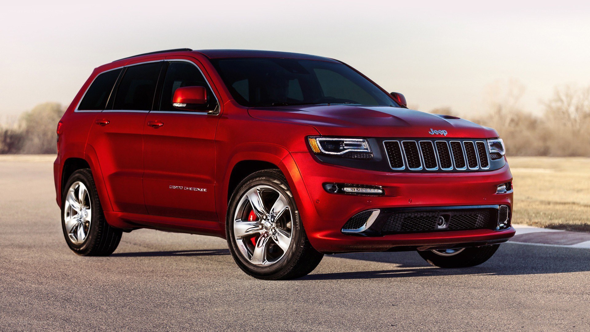 Red Jeep Grand Cherokee