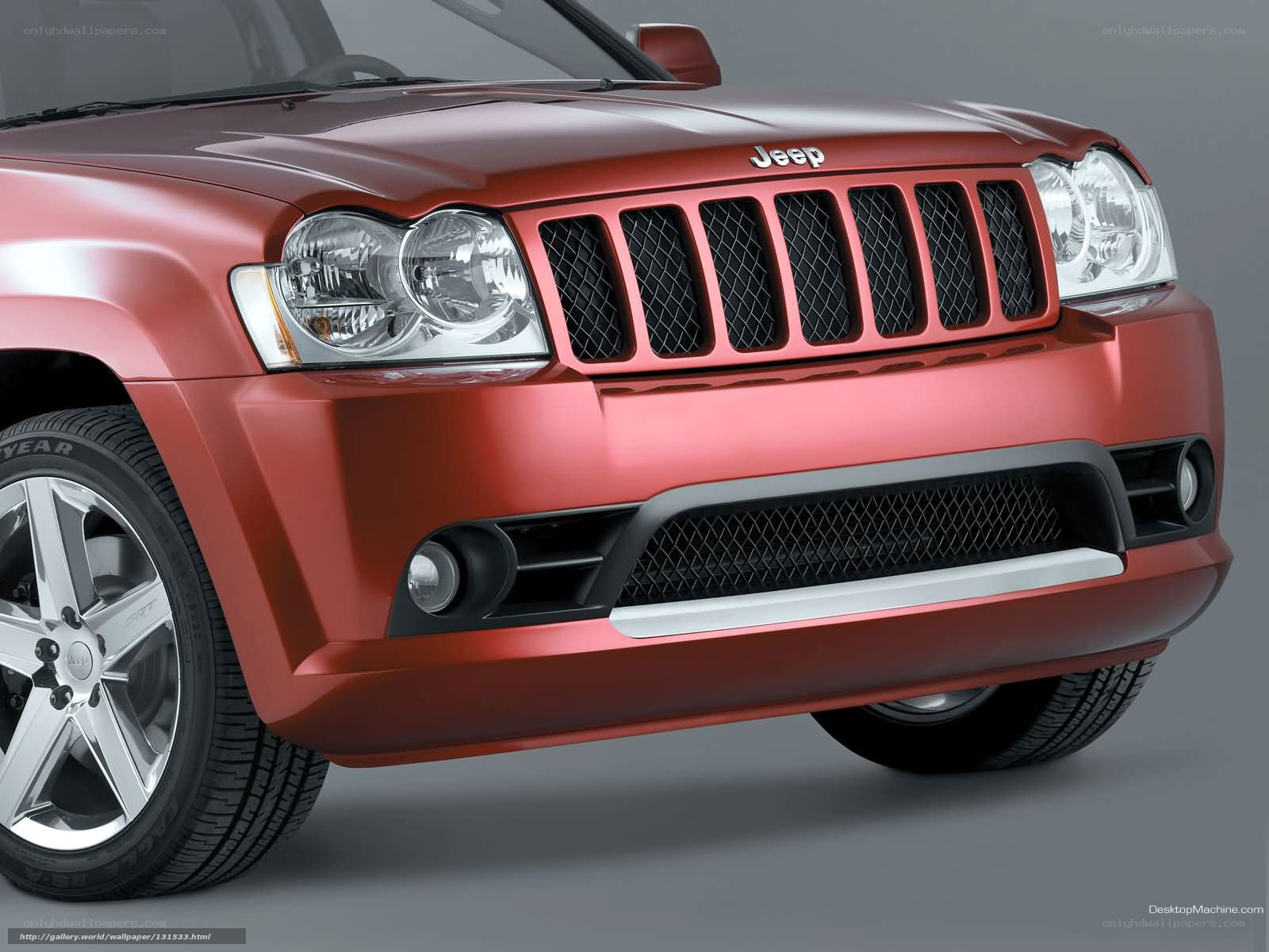 Red Jeep Grand Cherokee front view