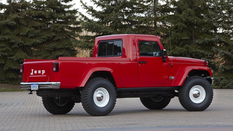 Red Jeep Pickup Truck — Calm